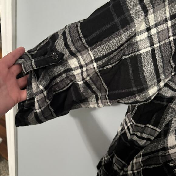 Maurices Black & White Plaid Open Front Kimono Cardigan Women's Plus Size 3X - Picture 5 of 9